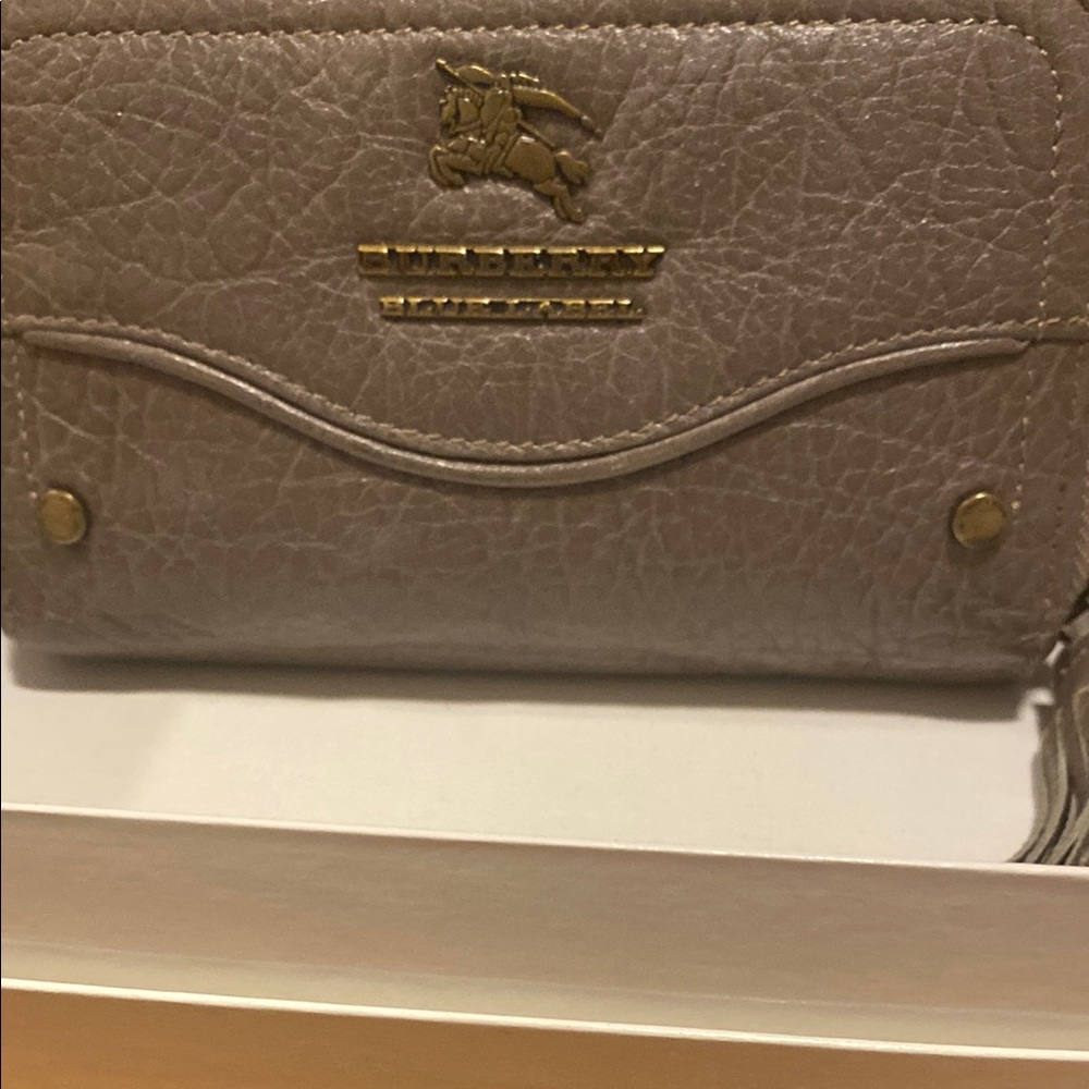 Burberry Women's  blue label Tan zip Leather wallet